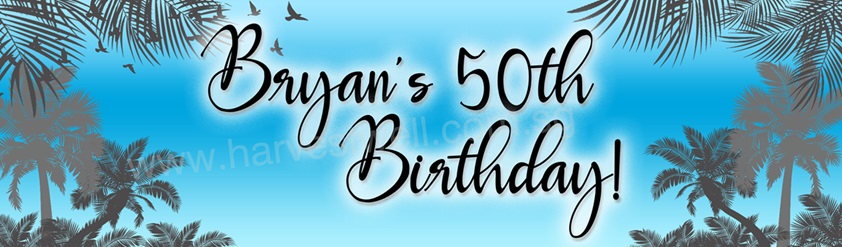 Tropical Summer Birthday Customized Banner Tropical Summer Birthday Customized Banner